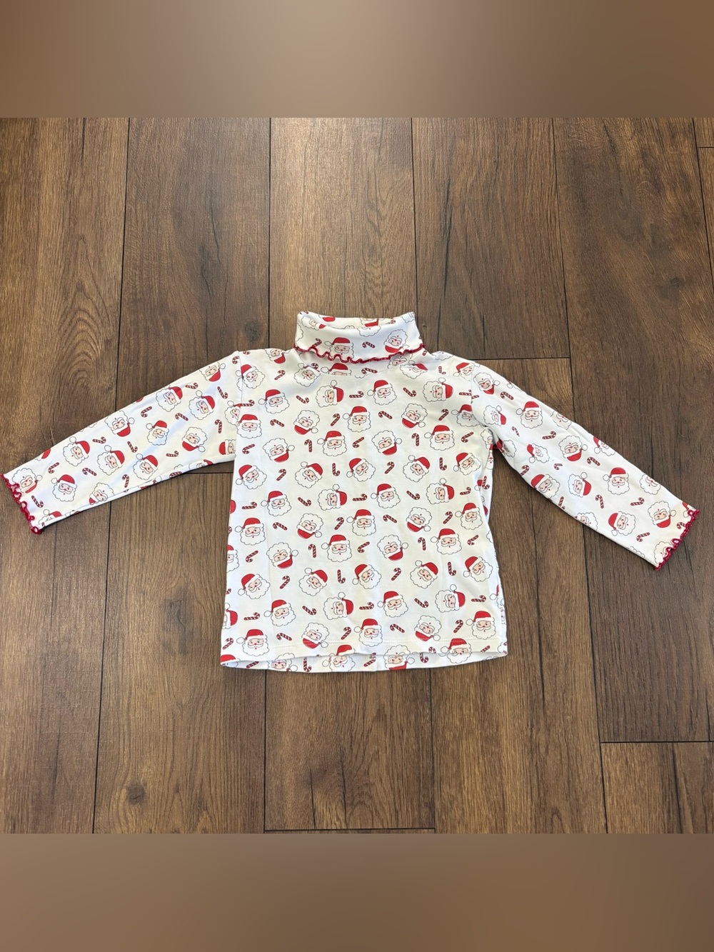 Vintage Luigi Kids Christmas Santa Candy Cane Turtleneck Shirt, size 4-5